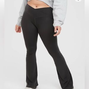 Aerie Offline Charcoal Gray Flared Athletic Cozy Sporty High waisted  Leggings